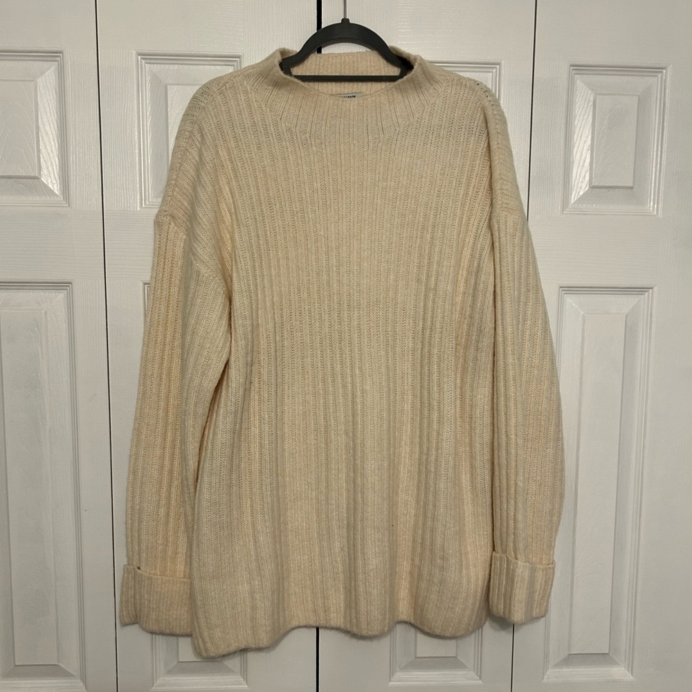 Old Navy Mock Neck Tunic Sweater L Tall Cream